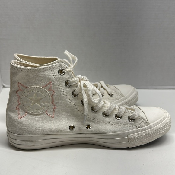 Converse Chuck Taylor High Top Sneakers Shoes Embroidered Dragonfly White New 10 - Picture 2 of 8